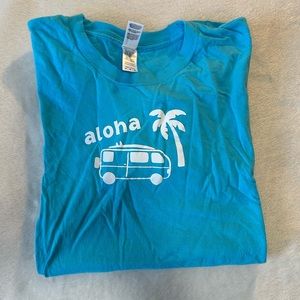 medium blue aloha tee